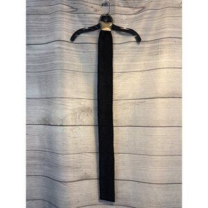 Suzi Roher Black Knit Stretch Belt With Metal Buckle